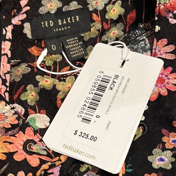 NWT Ted Baker HENDRIA MINI DRESS WITH RUFFLE DETAILS Size 0/ XS - Picture 13 of 15